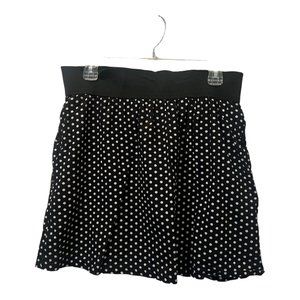 Emmelee Black and White Polka Dot Mini Skirt w/ Hidden Pockets, Size Medium
